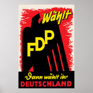 Affiche électorale allemande des années 1950 Votez