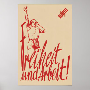 Affiche électorale anti-nazie SPD 1932 Liberté et