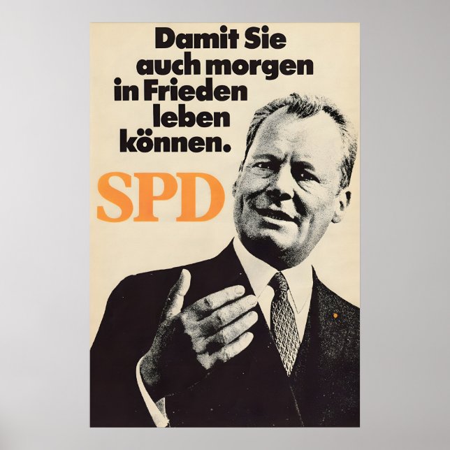 Affiche électorale du SPD allemand Vivre aussi dan (Devant)
