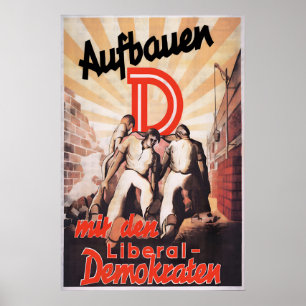 Affiche électorale RDA LDPD Reconstruire ! Votez l