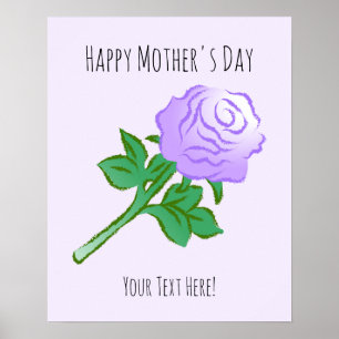 Affiche élégante avec une rose violette