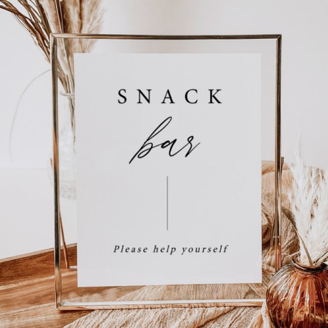 Affiche élégante de calligraphie pour bar de snack (Créateur téléchargé)