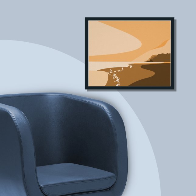 Affiche élégante de l'Orange Art numérique Beach S (Créateur téléchargé)