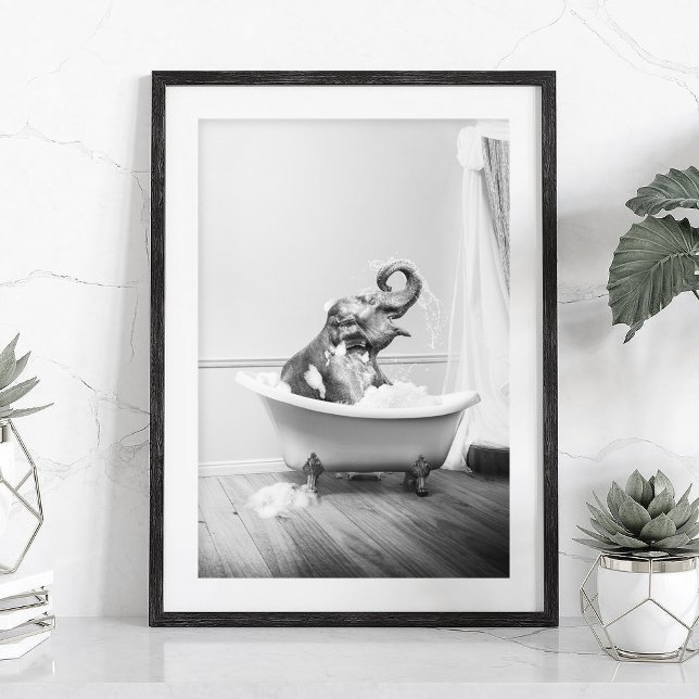 Affiche éléphant dans une baignoire (Créateur téléchargé)