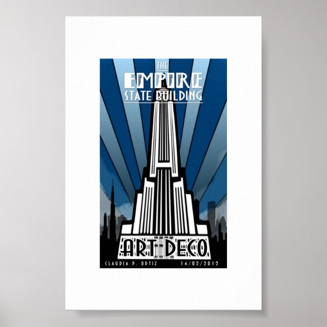 Affiche - Empire State Building Art Déco (Devant)