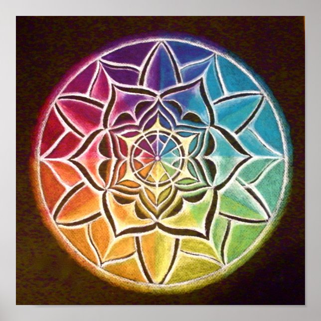 Affiche en mandala de la roue de couleur (Devant)