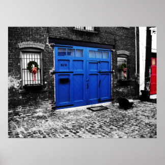 affiche en toile bleue - taille standard