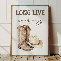 Affiche Enfants Cowboys Chambre Décoration Western