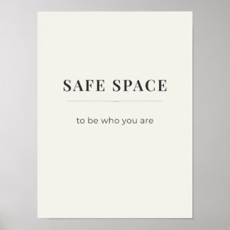 Affiche Espace Sûr Pour Être Soi-même - couleur be