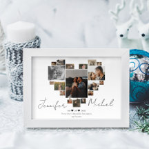 AFFICHE ET IMPRIME COLLAGE CŒUR ANNIVERSAIRE