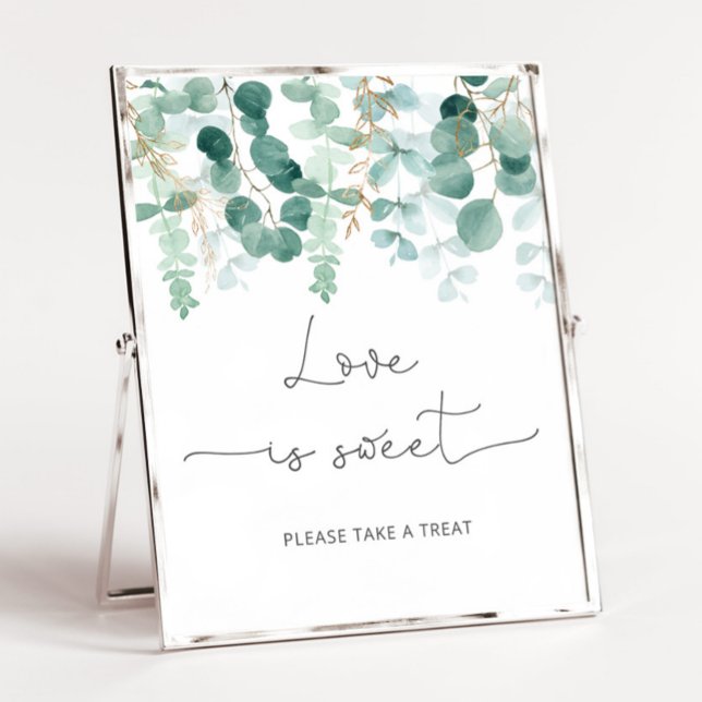 Affiche eucalyptus aquarelle Love is sweet (Créateur téléchargé)