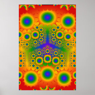Affiche : Explosions de fractale d'arc-en-ciel :