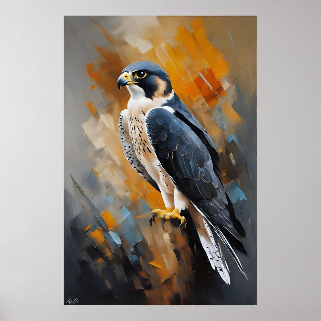Affiche | Faucon pèlerin | Style de peinture (Devant)