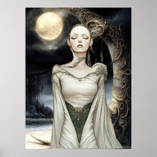 Affiche FD2 Croissant de Lune Enchanté Déesse 1