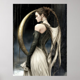 Affiche FD2 Croissant de Lune Enchanté Déesse 13