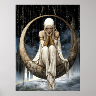 Affiche FD2 Croissant de Lune Enchanté Déesse 27