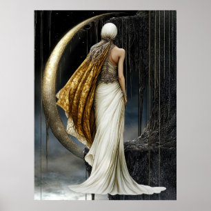 Affiche FD2 Croissant de Lune Enchanté Déesse 33