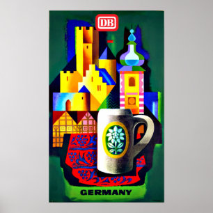 Affiche fédérale allemande de voyage de chemins 