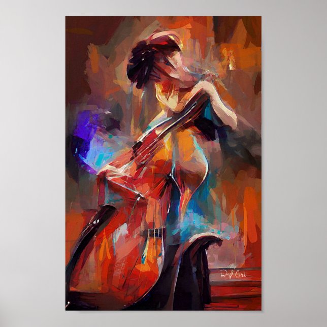 affiche féminine violoncelle (Devant)