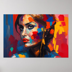 Affiche - Femme Arc-en-Ciel Abstrait