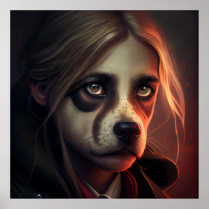 Affiche femme fanatsy dog vraiment drole