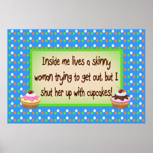 Affiche Femmes brillantes et cupcakes
