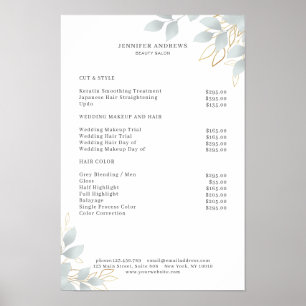 Affiche feuille grise blanche moderne