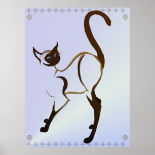 Affiche fière de chat siamois