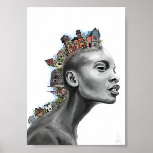 Affiche Fille aux Cheveux Punk House