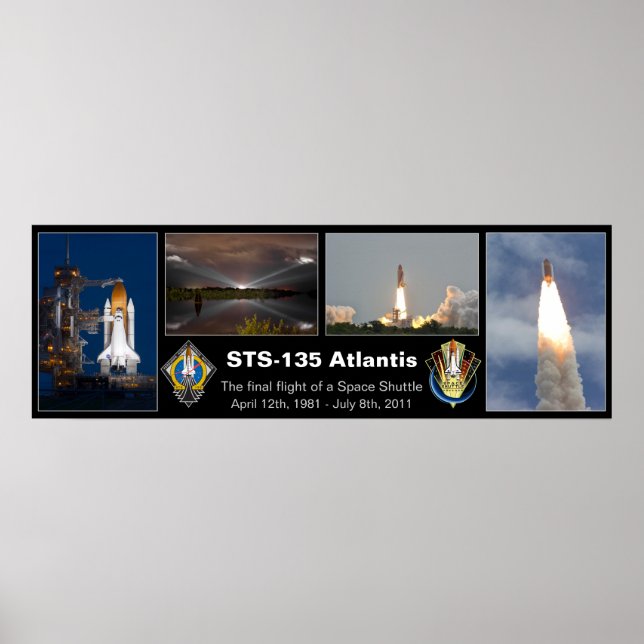 Affiche finale du vol STS-135 Atlantis (Devant)
