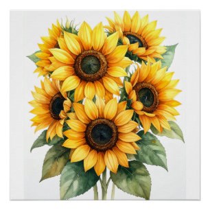 Affiche Fleur de Tournesol Doré