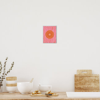 Affiche Fleur Orange Rétro