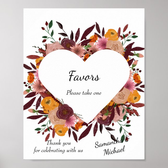 Affiche Fleurs d'automne Mariage Fleurs blanches F (Devant)