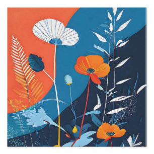 Affiche Fleurs Vives Abstraites