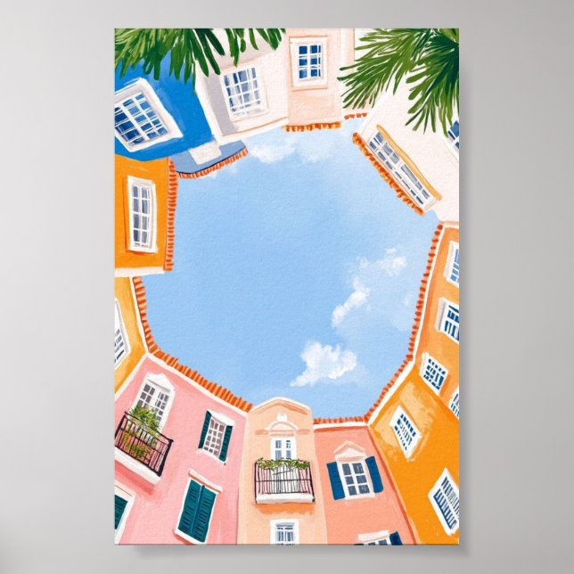 Affiche florale « Blushing Botanica » Élégance mur (Devant)