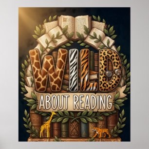 Affiche "Fou de lecture", Classe en safari dans la