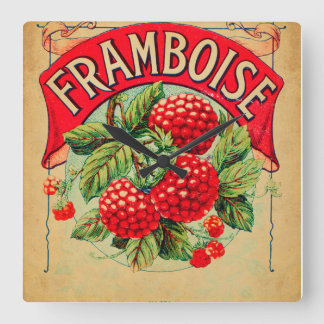 Affiche framboise, fruit, strawberry, raspberry square wall clock