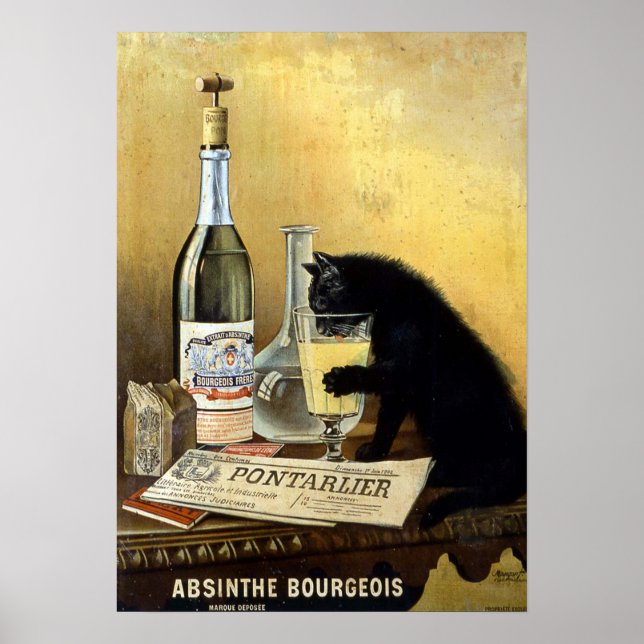 Affiche française rétro "absinthe bourgeois" (Devant)