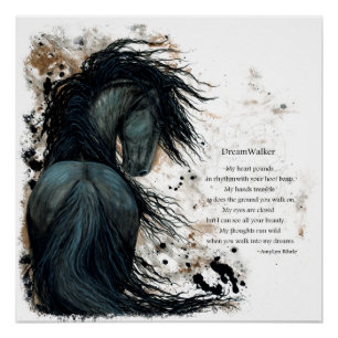 Affiche frisonne de poème de cheval de DreamWalke