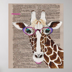 Affiche géniale changée de girafe d'art