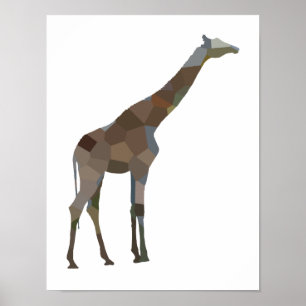 Affiche Girafe en Patchwork