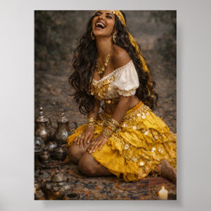 affiche gitane jaune    art gitane  
