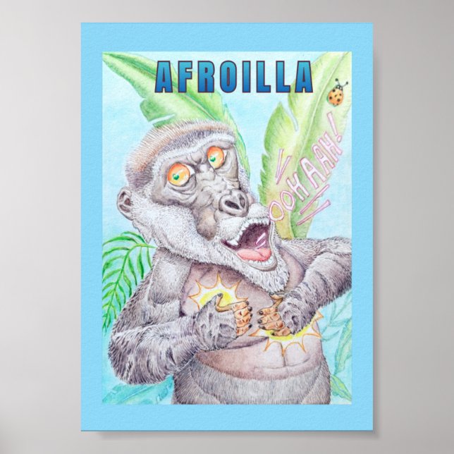 AFFICHE GORILLE AFRO  (Devant)