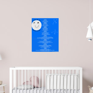 Affiche grande Lune Étoiles Poème pour Enfants