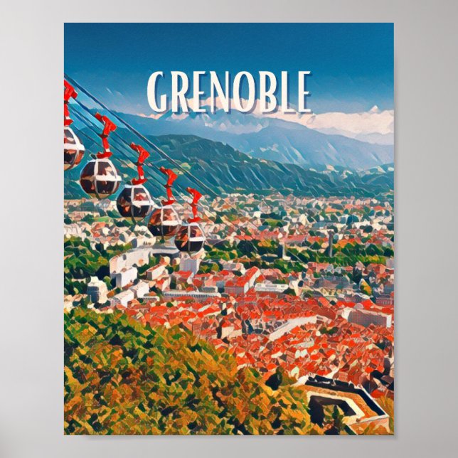 Affiche Grenoble Photo Vintage (Devant)