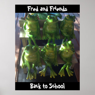 Affiche grenouille personnalisée rentrée scolaire