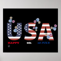 affiche "HAPPY 4 juillet"
