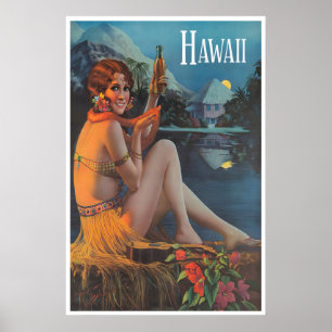 Affiche Hawaii Art Hawaïen Impression Tiki Bar