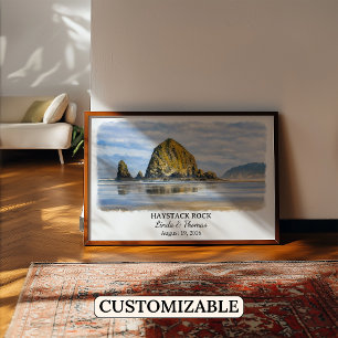 Affiche Haystack Rock Oregon, Cannon Beach sur mes