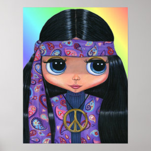 Affiche hippie de poupée de Paisley